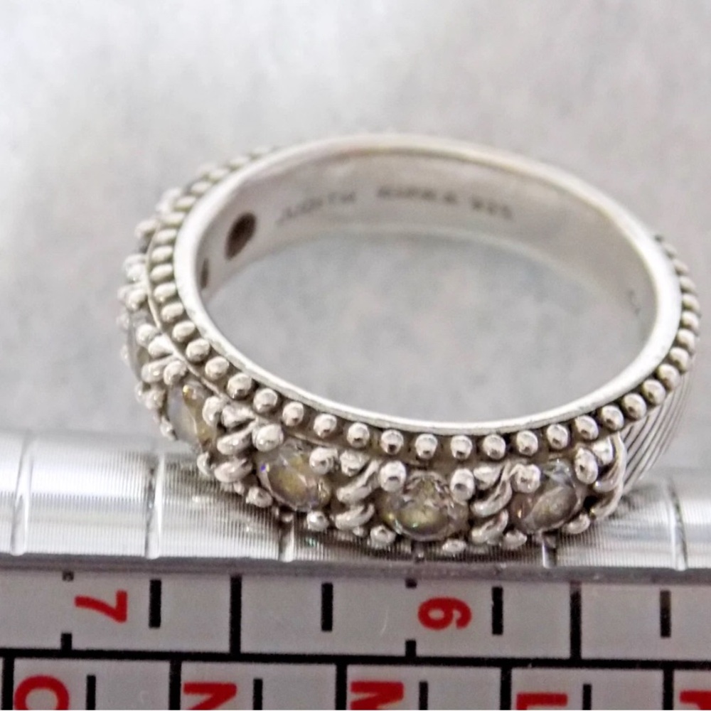 Judith Ripka Silver Ring with Intricate Detailing